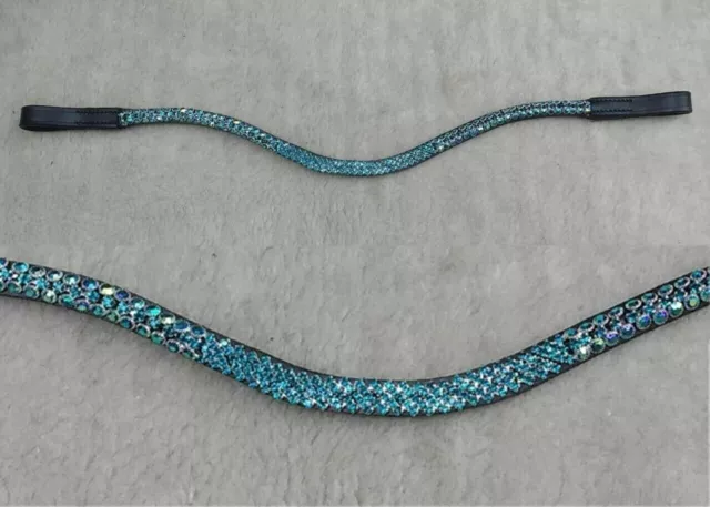 Leather Horse Browband - Turquoise Designer (Tack .Store)