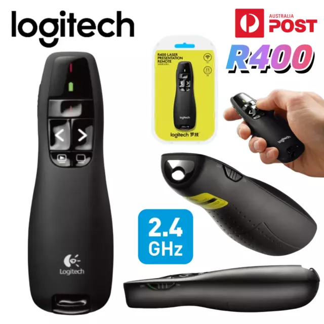 LOGITECH Wireless Presenter R400 2.4G Laser Pointer Clicker PPT Presentation Pen