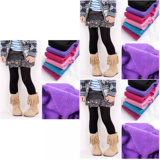 3 PCS Winter Leggings for Girls Child Thicken Brushed Pants