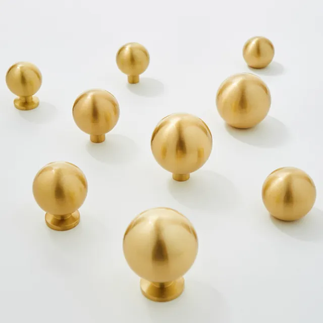 Solid Brass Cabinet knob Gold Mini Ball Knobs Kitchen Cupboard Door Knobs Pulls