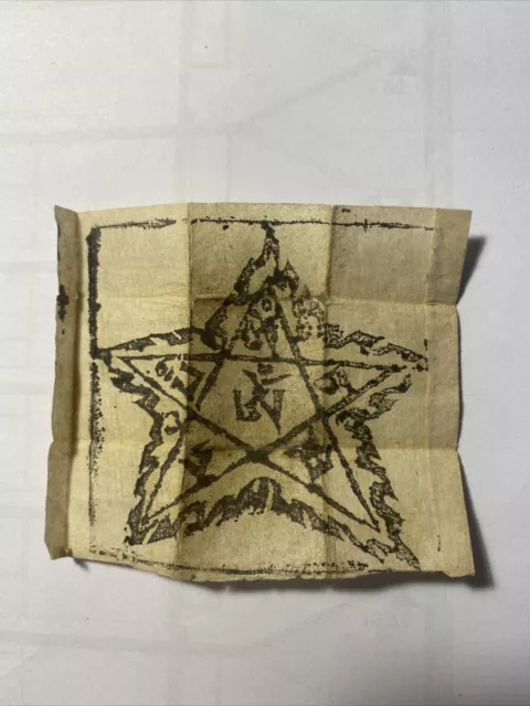 Ancient Mongolian Buddhist Tantra Amulet Manuscript Leave  Mongolia 12-01