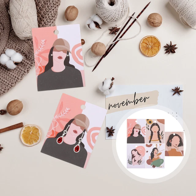 100 piezas Collar Pantalla Tarjetas Pendiente Cartón Soporte