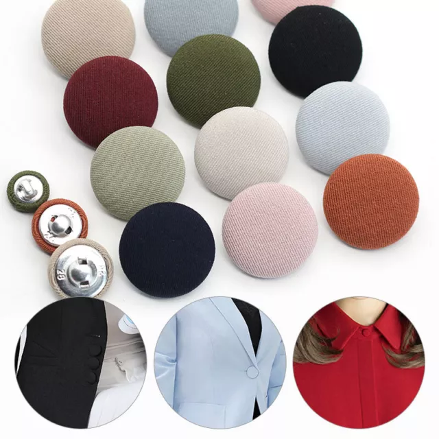 10pcs Fabric Cloth Covered Button Round Metal Sewing Buttons DIY Crafts Supplies