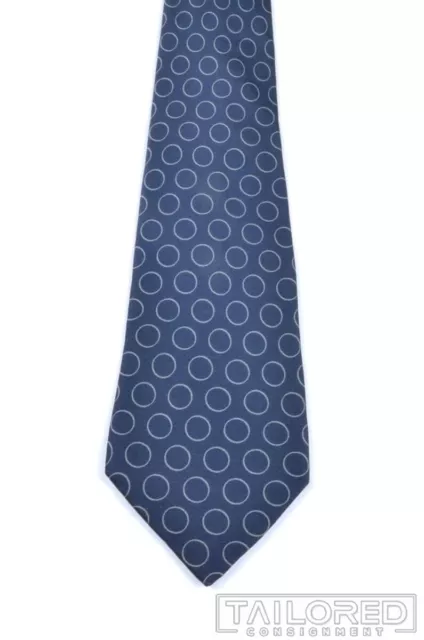 STEFANO RICCI Blue Large Geometric Polka Dot 100% Silk Mens Luxury Tie - 3.00" 2