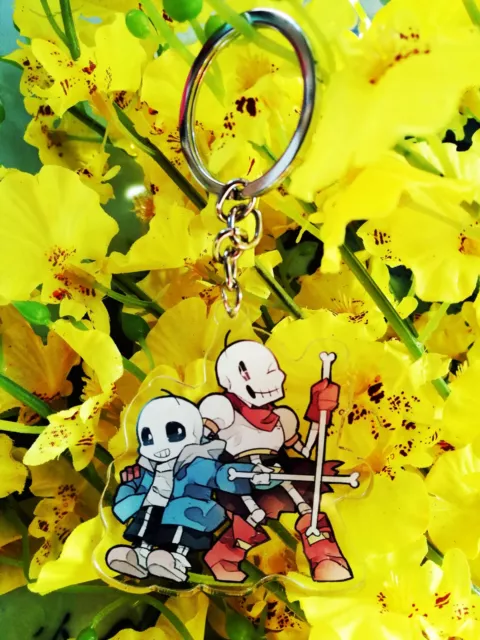Anime Undertale Sans Asriel Frisk papyrus Acrylic Keychain Keyring Chain  Holder