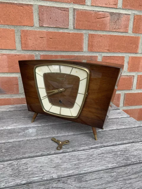 Alte Uhr Kaminuhr Tischuhr Dugena 50er 60er Jahre Mid century