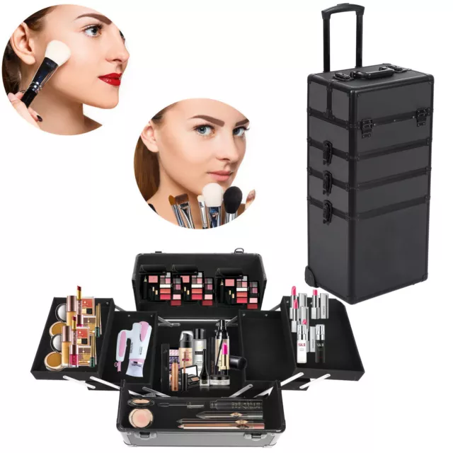 Maleta de cosméticos 4 en 1 Trolley maleta portátil Travel Organizer Box bolsa de cosméticos