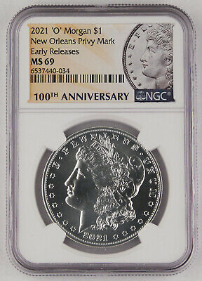 Morgan 2021 O Privy Mark $1 Silver Dollar New Orleans NGC MS69 Early Releases BU