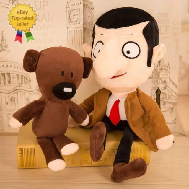 1/2PCS Kids Mr Bean+Teddy Bear Gift Bear Movie Soft Doll Stuffed Plush Toy