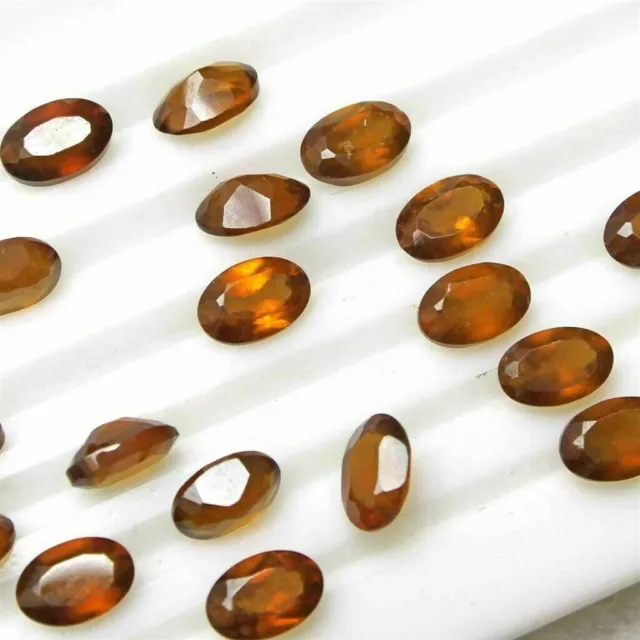 Wholesale Lot 7x5mm Oval Cut Natural Hessonite Garnet Loose Calibrated Gemstone