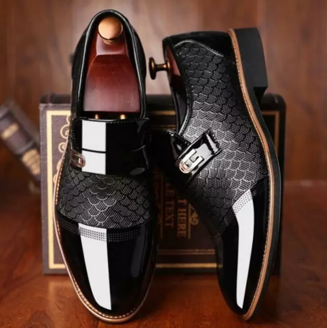 Fashion Mens Breathable Leather Shoes Slip On Loafers Formal Office Dress Casual