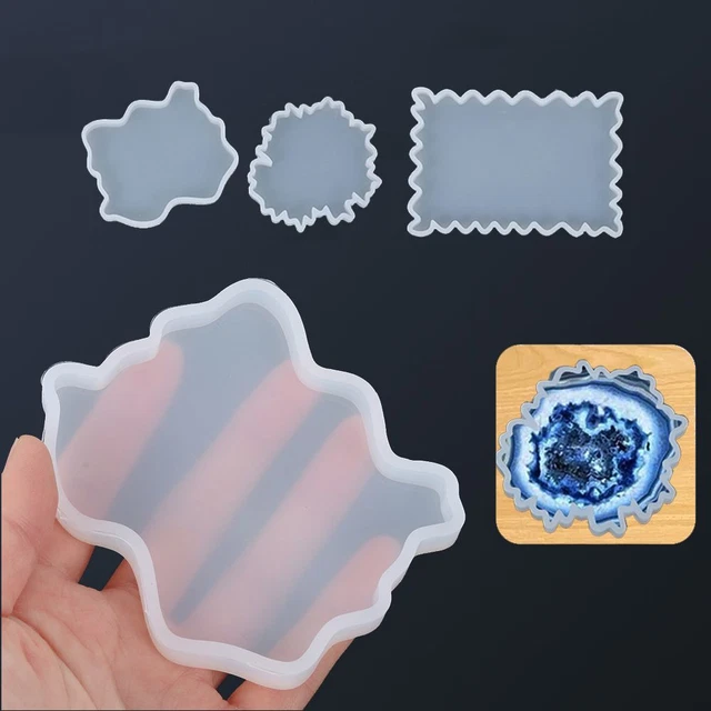 Making Mould Epoxy Silicone Resin Casting Molds Irregular Wave Coaster Mold
