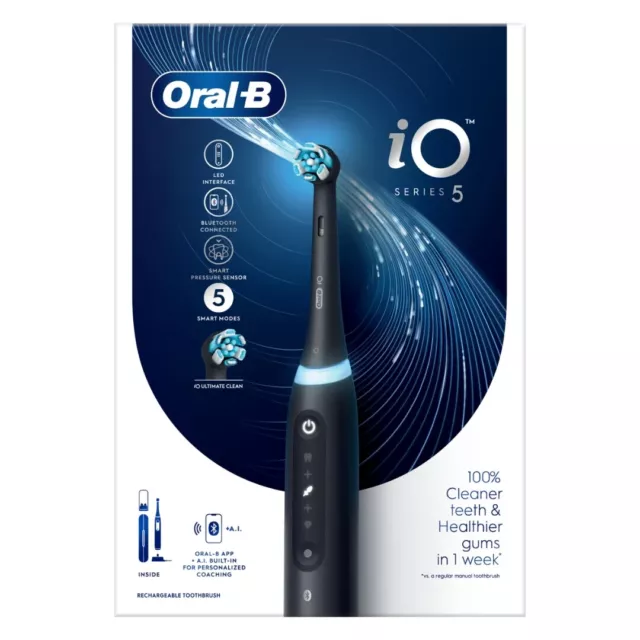 Oral-B iO Series 5 Electric Toothbrush with Travel Case - Black - used & working