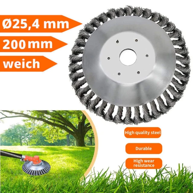 Unkrautbürste 8 Zoll, Innenloch 25,4 Mm, Unkrautbürste Für Motorsense