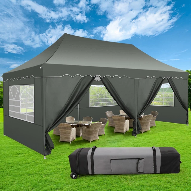 Pavillon 3x3/3x6m Wasserdicht Faltpavillon Faltbar Zelt Gartenpavillon UV-Schutz