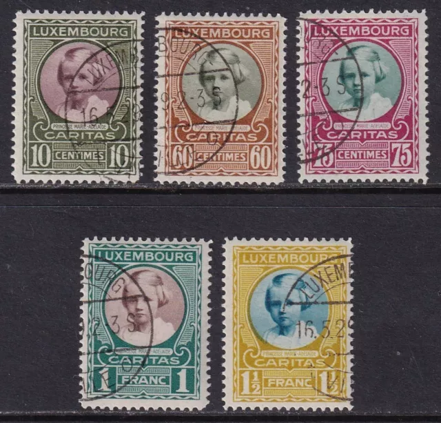 LUXEMBOURG 1928 Child Welfare set of 5 SG 280-284 Used (CV £85)