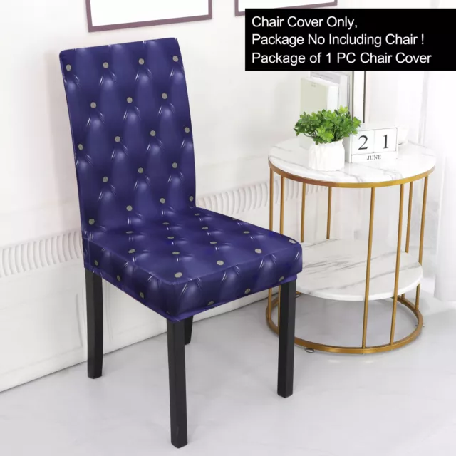 Removable Chair Covers Stretch Slipcovers Short Seat Cover Dark Blue 2