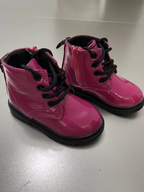 Toddler Pu Leather Combat Boots Size 6 WORN ONCE
