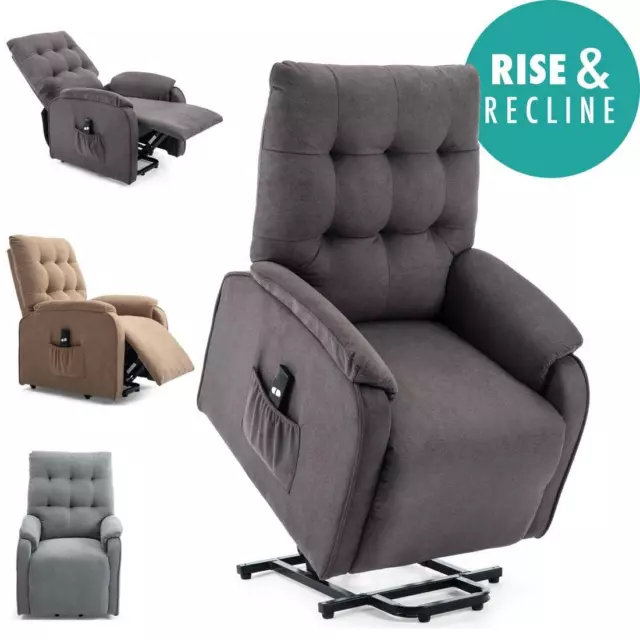 Charlbury Electric Rise Fabric Recliner Armchair Mobility Lift Riser Chair