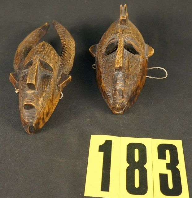Couple Senufo Mask Wood  African Art