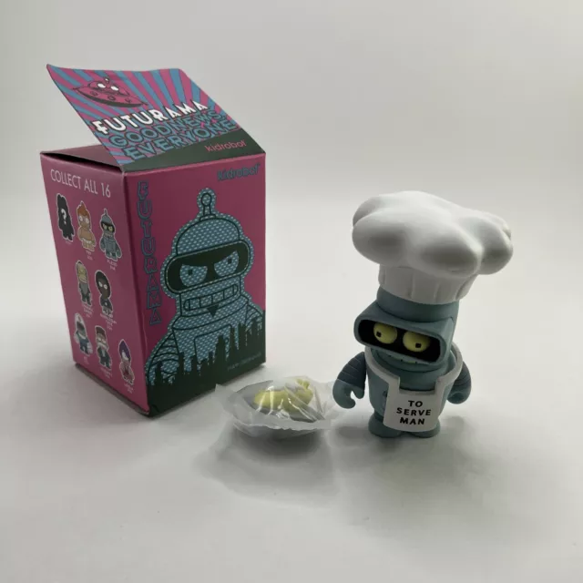 Kidrobot Futurama Chef Bender with Accessory Complete Vinyl Figure Open Box