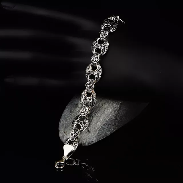 Men's Chain Bracelet , Heavy Link Bracelet  Sterling Silver Men's Thick Chain