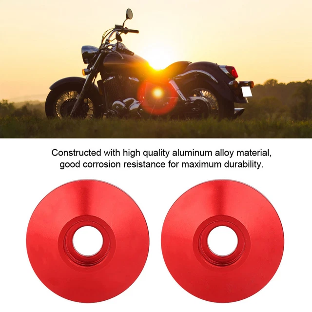 Car 1 Pair CNC Aluminum Alloy Motorcycle Handlebar Handle Bar End Cap(Red)