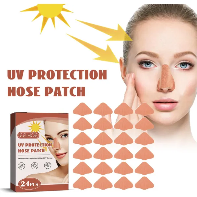 Parche de protección UV 24 piezas pegatinas de protección solar en forma de nariz protector solar UV protector de nariz solar