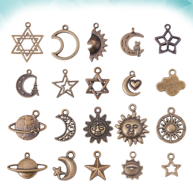 40 Stück DIY hängende Anhänger Legierung Retro Space Series geformte Anhänger