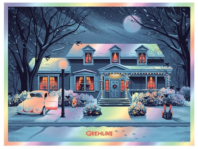 Gremlins RAINBOW FOIL Edition Screen Print Poster By DKNG Hand Numbered #/150