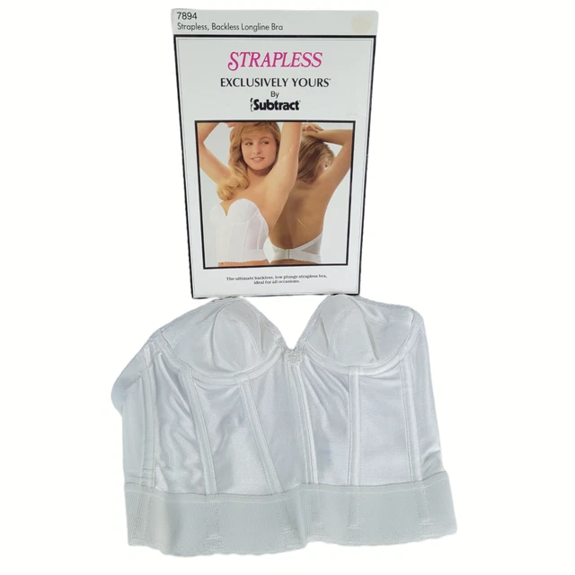 Strapless Exclusively Yours By Subtract Bra Longline Backless Women's 32B White