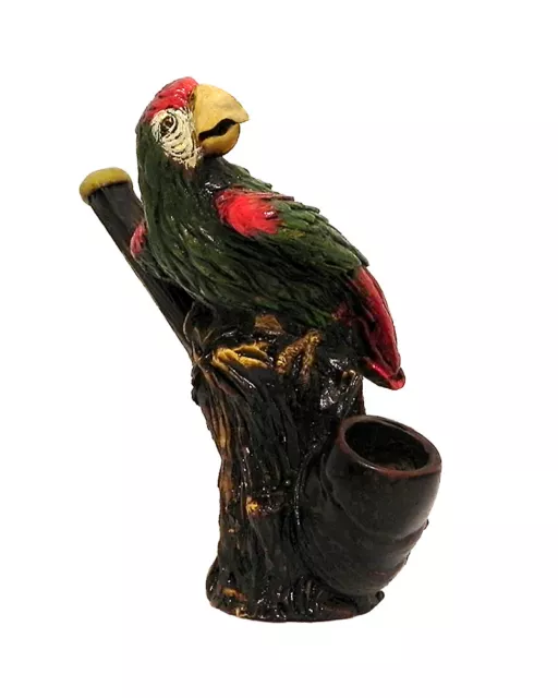 Parrot Handmade Tobacco Smoking Hand Pipe Red and Green Macaw Tropical Pet Birds