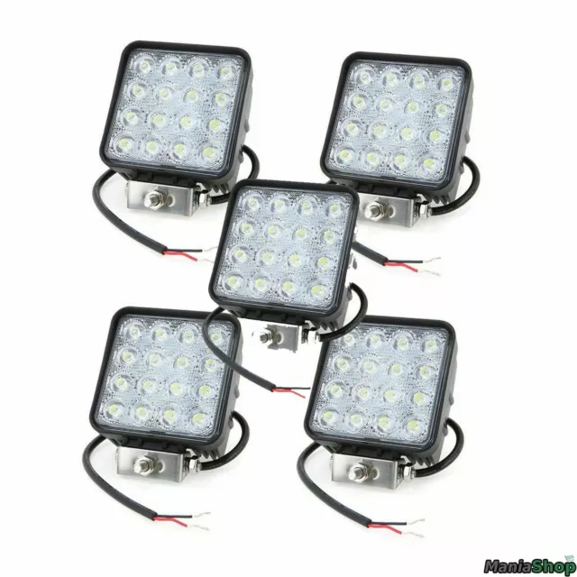 5X 48W Led Luce Faro 12V Lampada Da Lavoro Faretto Auto Barca Camion Klw Suv