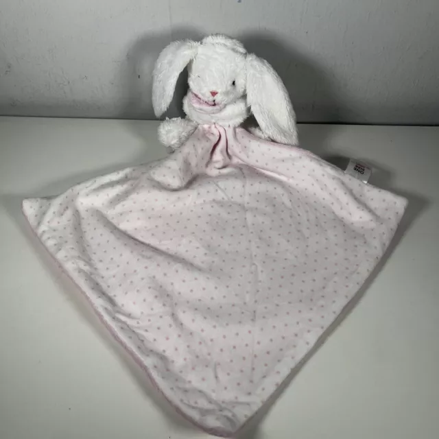 George Asda White And Pink Bunny Rabbit Spotty Baby Comforter Blankie Soft Toy