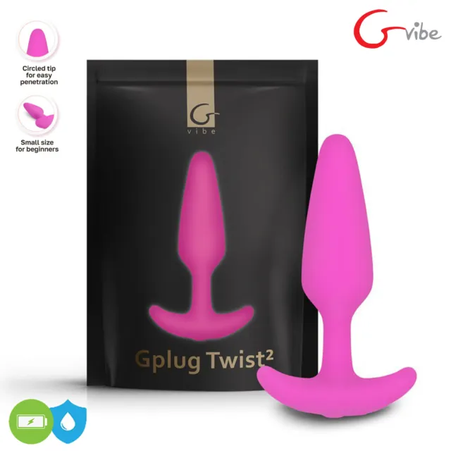 Gvibe Gplug Twist 2 XS - Silicone Beginner Anal Plug, Sunny Raspberry Small