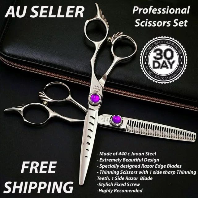 Professional Barber Salon Hairdressing Hair Cutting Thinning Scissors Shears Set