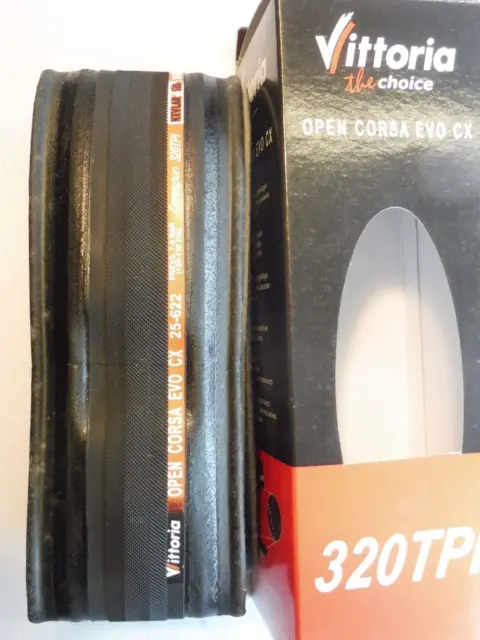 Vittoria Open Corsa  Evo CX  2 (  All Black  )  tyre 700-25 (Folding) NOS