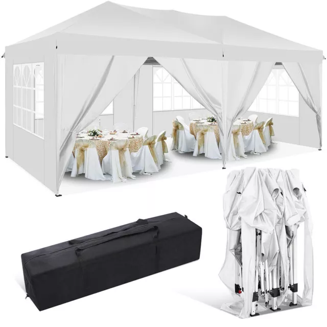 Falt Pavillon Partyzelt WASSERDICHT Pavillion Gartenzelt Dachmaß 3x3m/3x6m Zelt
