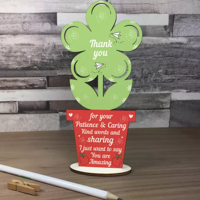 Gift for Teacher And Assistant Wooden Flower Thank You Leaving Gifts School Term