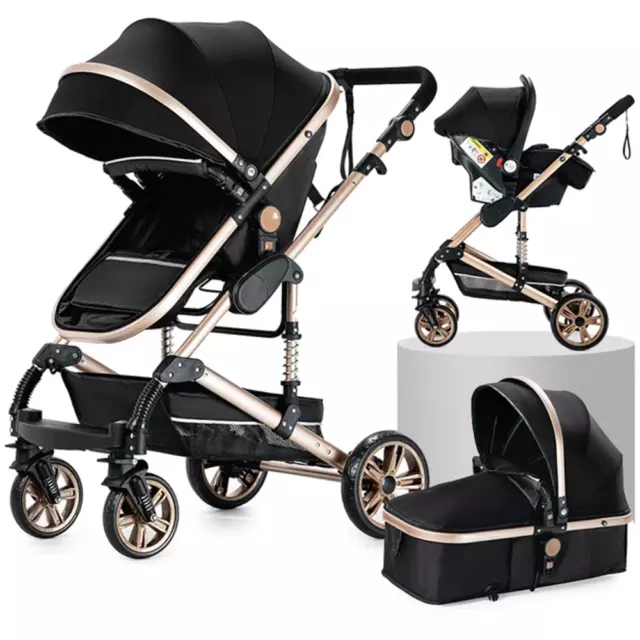 Poussette Bébé 3 En 1 , Trio, Enfant, Siège Auto, ET Accessoires ! NOIR, GRIS...