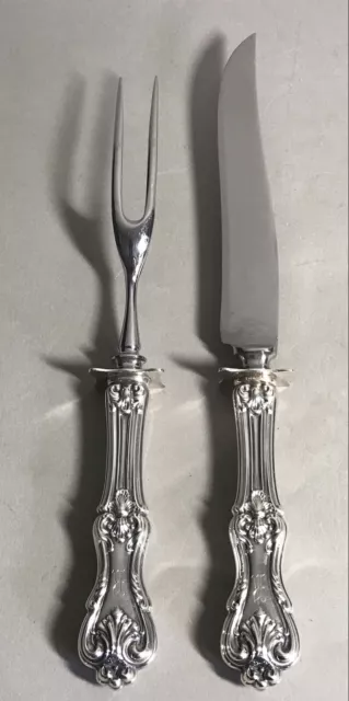 Antique 2pc STEAK CARVING Set STERLING HANDLE FEDERAL COTILLION 1901 Frank Smith