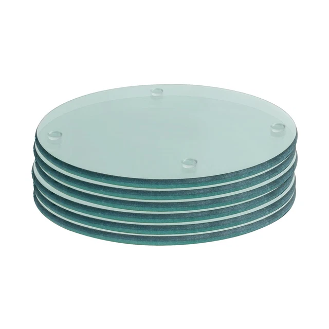 Lot De 6 Dessous De Verre Carrés Noirs 10 Cm - Set Pour Table Basse En Verre