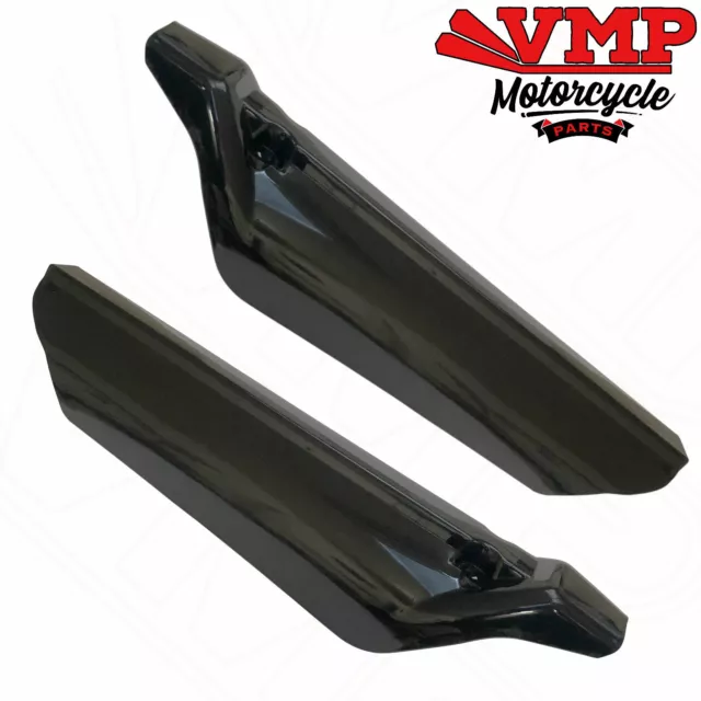 Lexmoto LSM 125 / 50 Front Fork Leg Guard Cover Plastic Left Right Pair Black