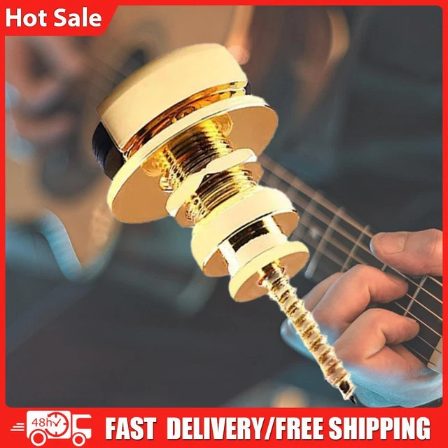 2 Pcs Guitar Strap Locks with Mounting Screws Security Strap Lock (Gold)