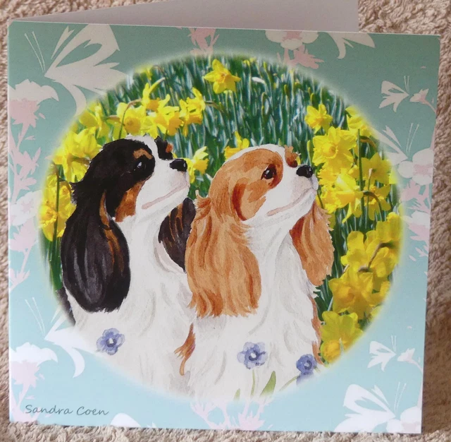 Cavalier King Charles Spaniel Dog Greeting Card 20 Sandra Coen Artist