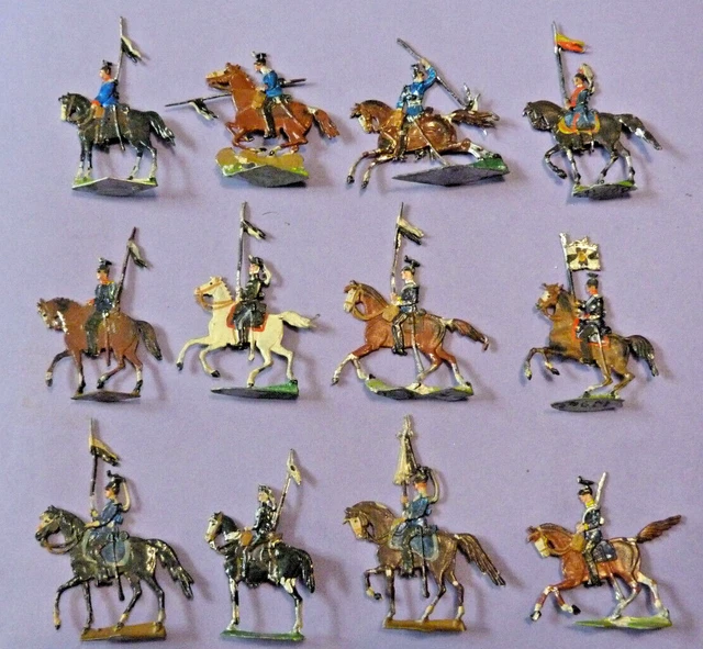 1er Empire : défense de l'Aigle, figurines métal 2 cavaliers prussiens contre 3 français 54mm - Collection