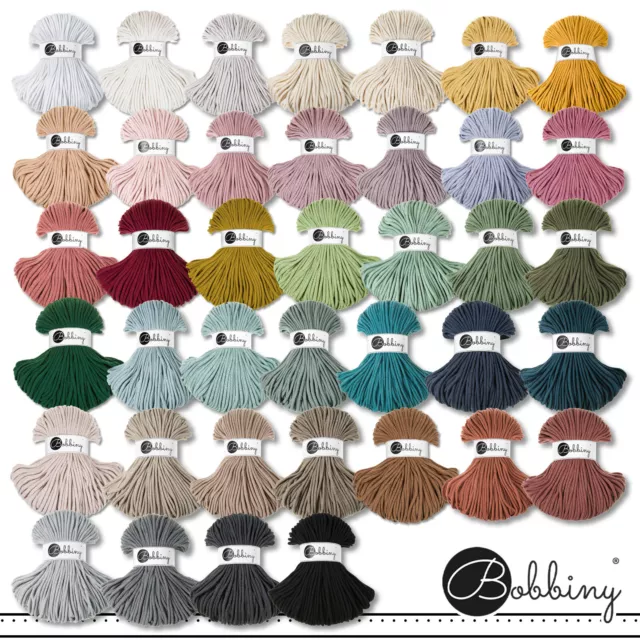 Bobbiny 100 m cordón trenzado premium Ø 5 mm hilo textil cuerda 39 colores