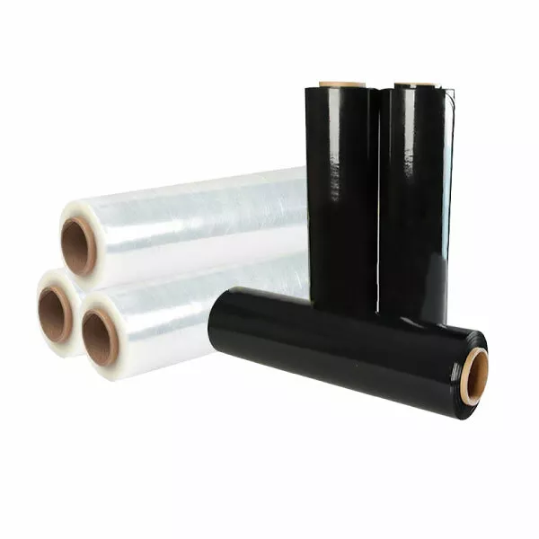 1/2/4/8 Rolls 500mmx400m 25UM BLACK CLEAR Stretch Film Pallet Wrap Carton Shrink 2