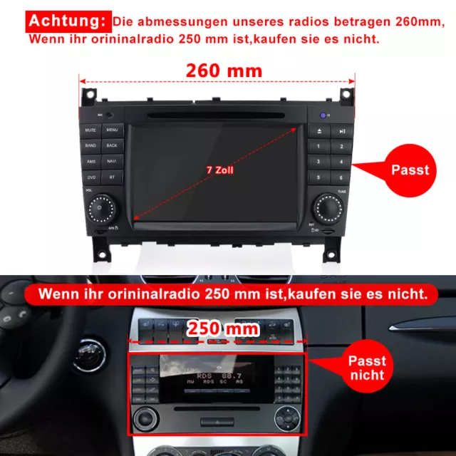 Autoradio 7"" GPS Navi CD DVD DAB+ RDS per Mercedes Benz Classe C W203 CLK 209 2