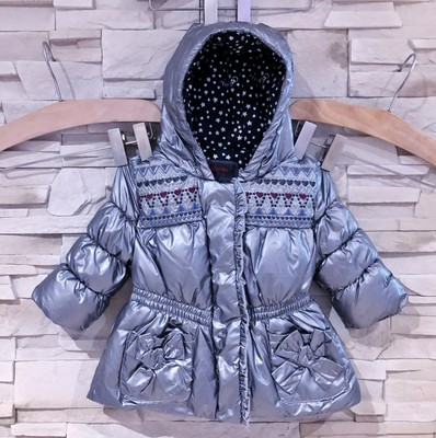 NEW Catimini CATIMINI MANTEAU A CAPUCHE INTÉRIEUR POLAIRE TONS LUMINEUX & FLEURS 1A 